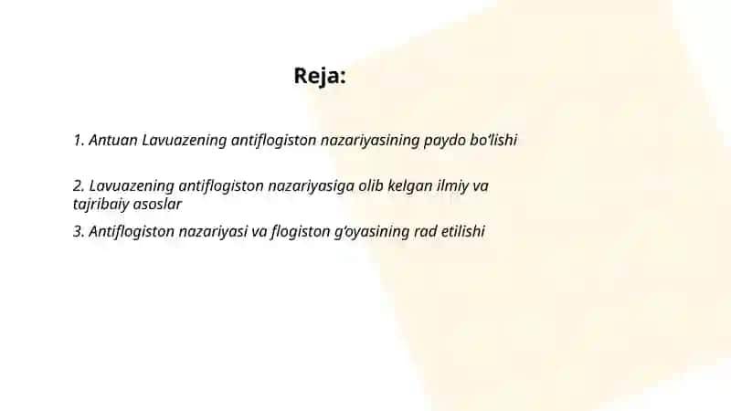 Antuan Lavuazening antiflogiston nazariyasi 2