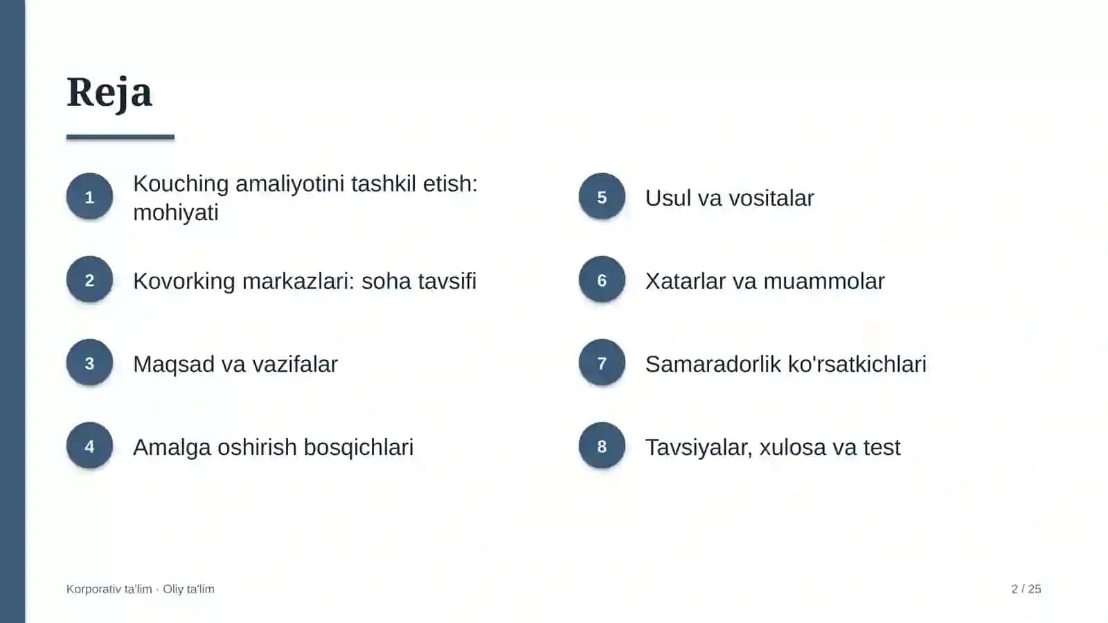 Kovorking markazlarida kouching amaliyotini tashkil etish 2