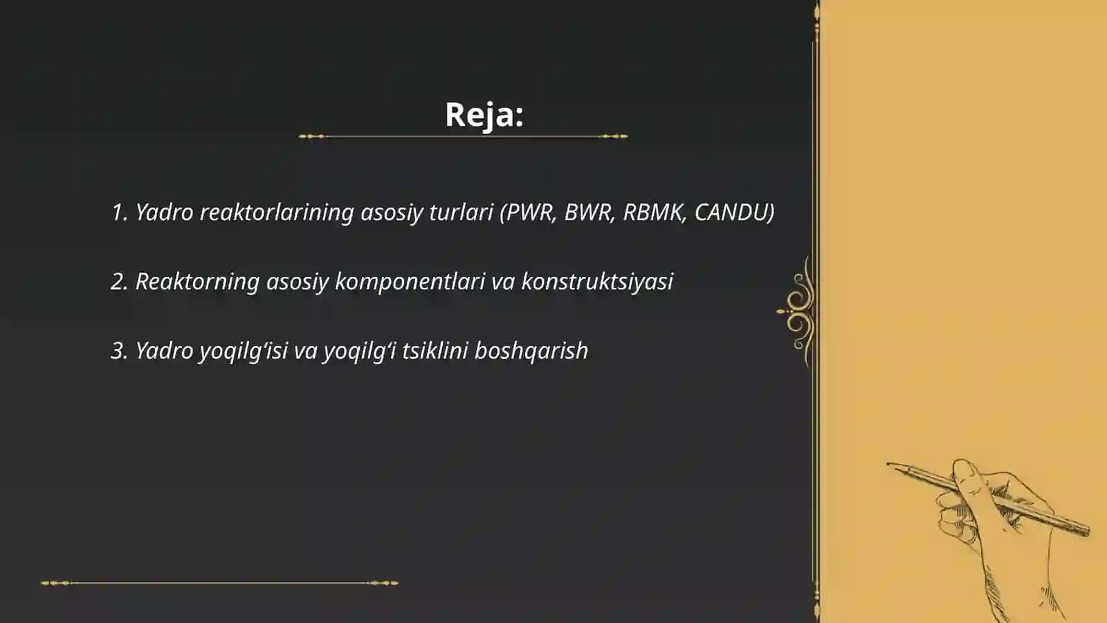 Yadro reaktorlari. Atom energiyasidan foydalanish. Termoyadroviy reaksiyalar 2