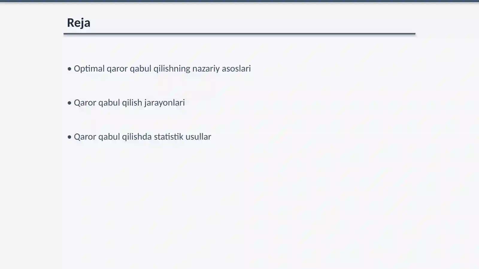 Optimal qaror qabul qilish tushunchasi 2