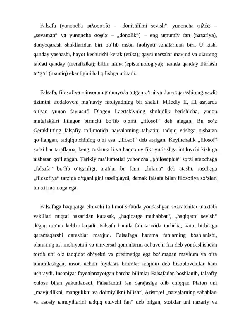 falsafa tushunchasining kelib chiqishi 2