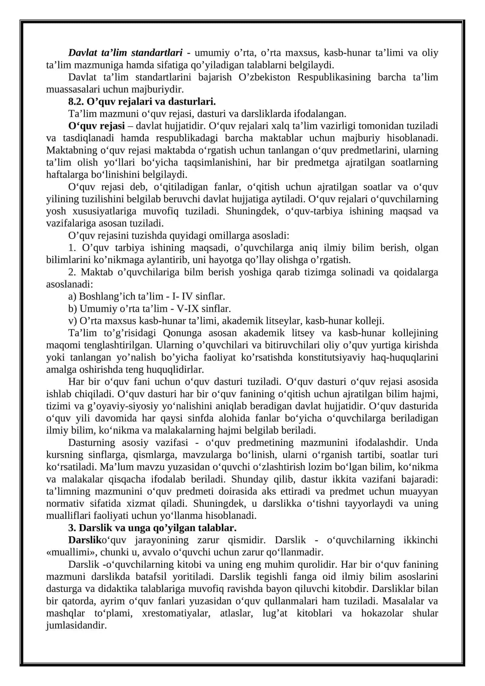 Ta’limning mazmuni va uzluksizligi 2