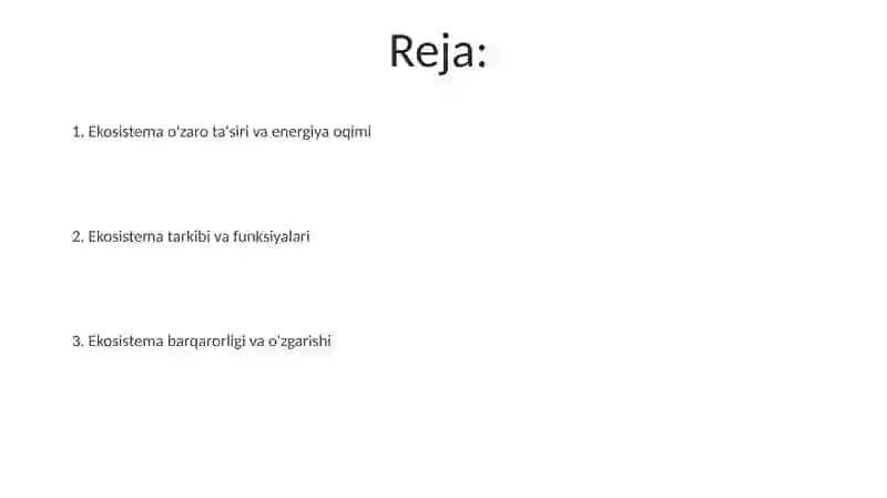 Ekotizimlar ekologiyasi 2