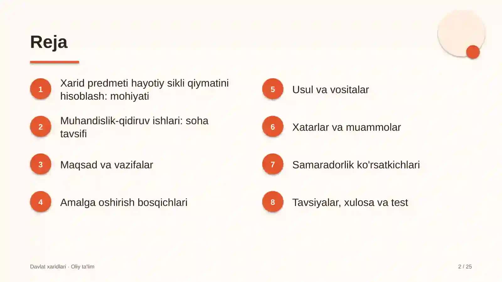 muhandislik qidiruv ishlarida xarid predmeti hayotiy sikli qiymatini hisoblash 6376 2