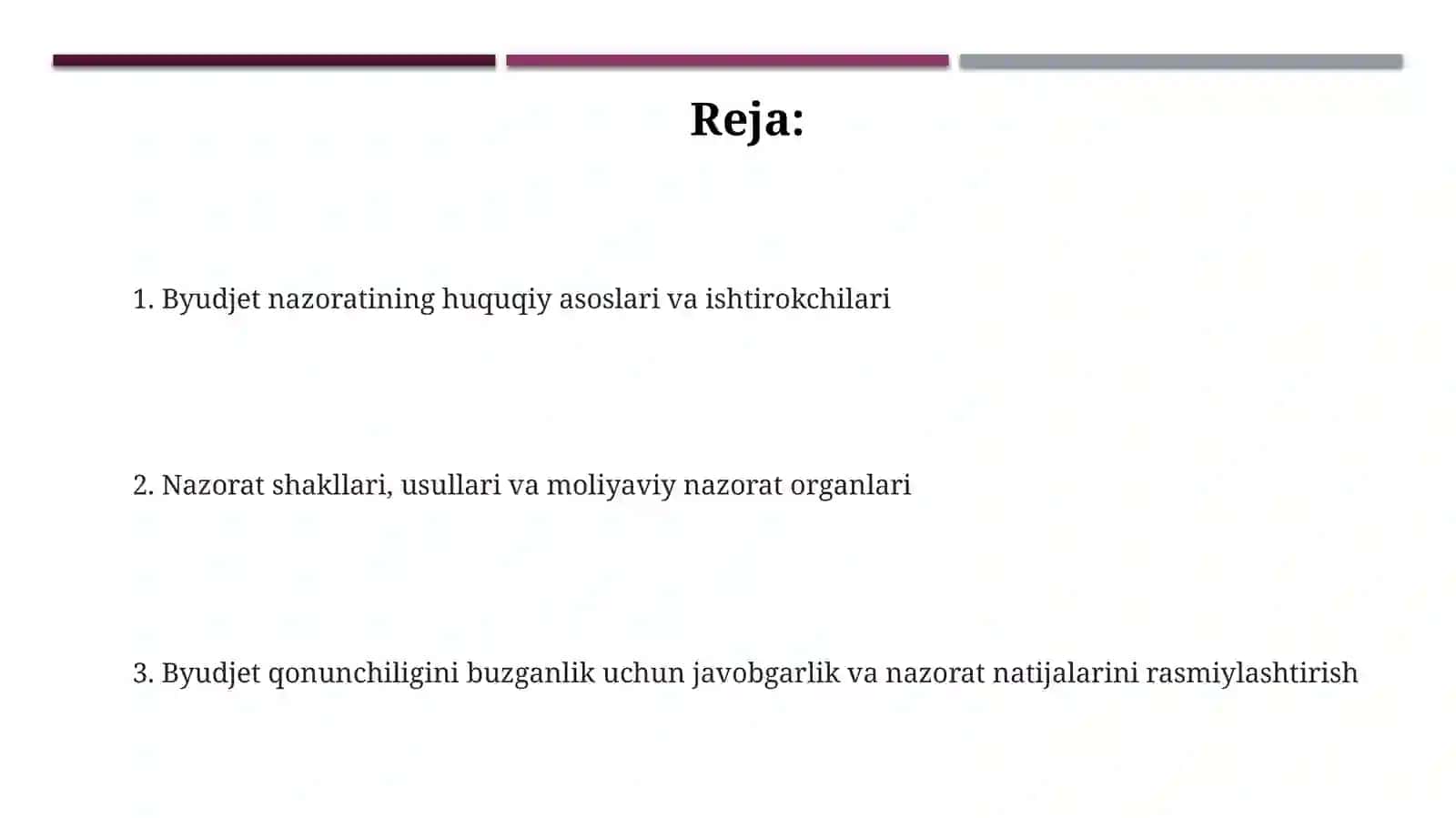Byudjet nazoratining huquqiy asoslari 2