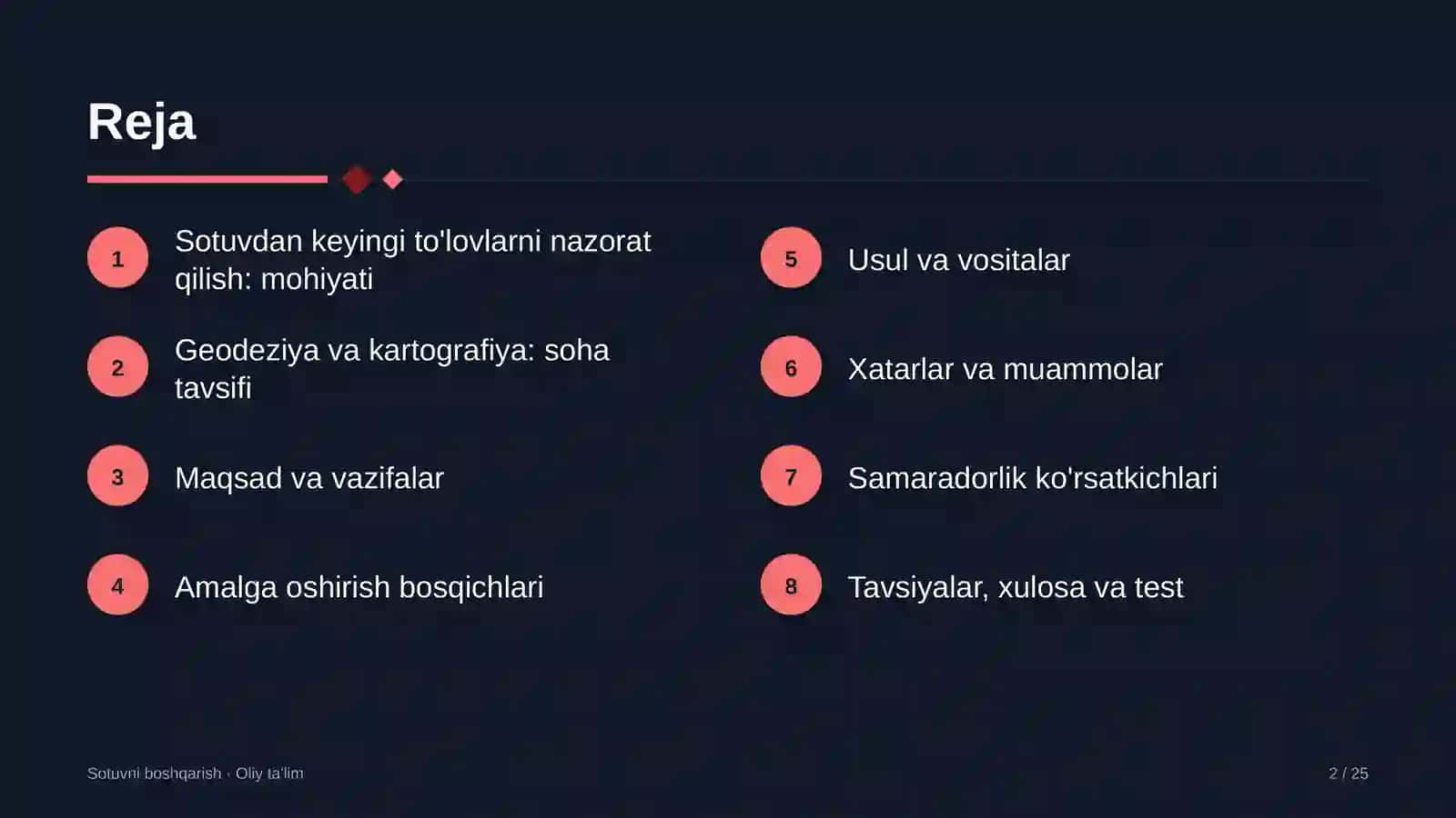geodeziya va kartografiyada sotuvdan keyingi to'lovlarni nazorat qilish 5316 2