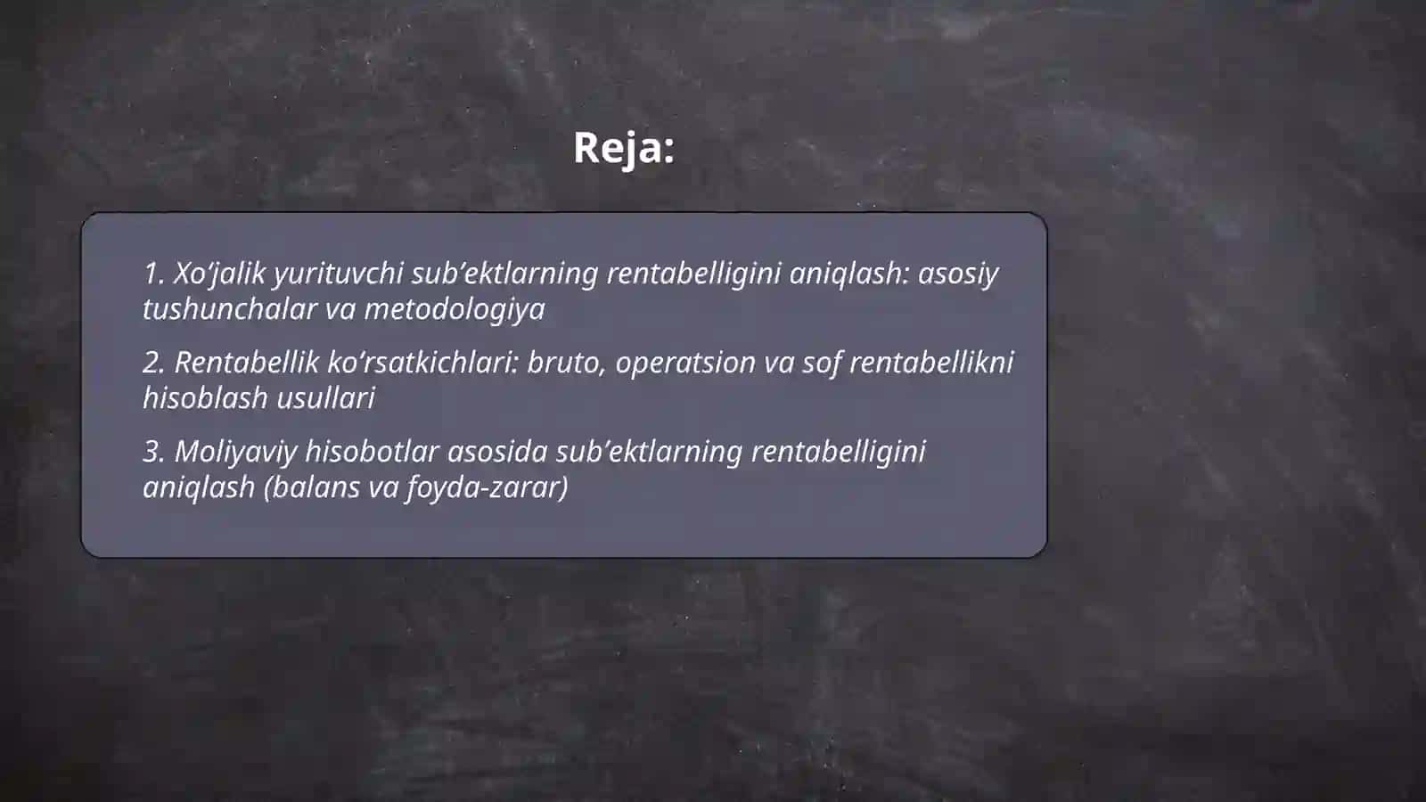 Xoʻjalik yurituvchi subʼektlarning rentabelligini aniqlash 2