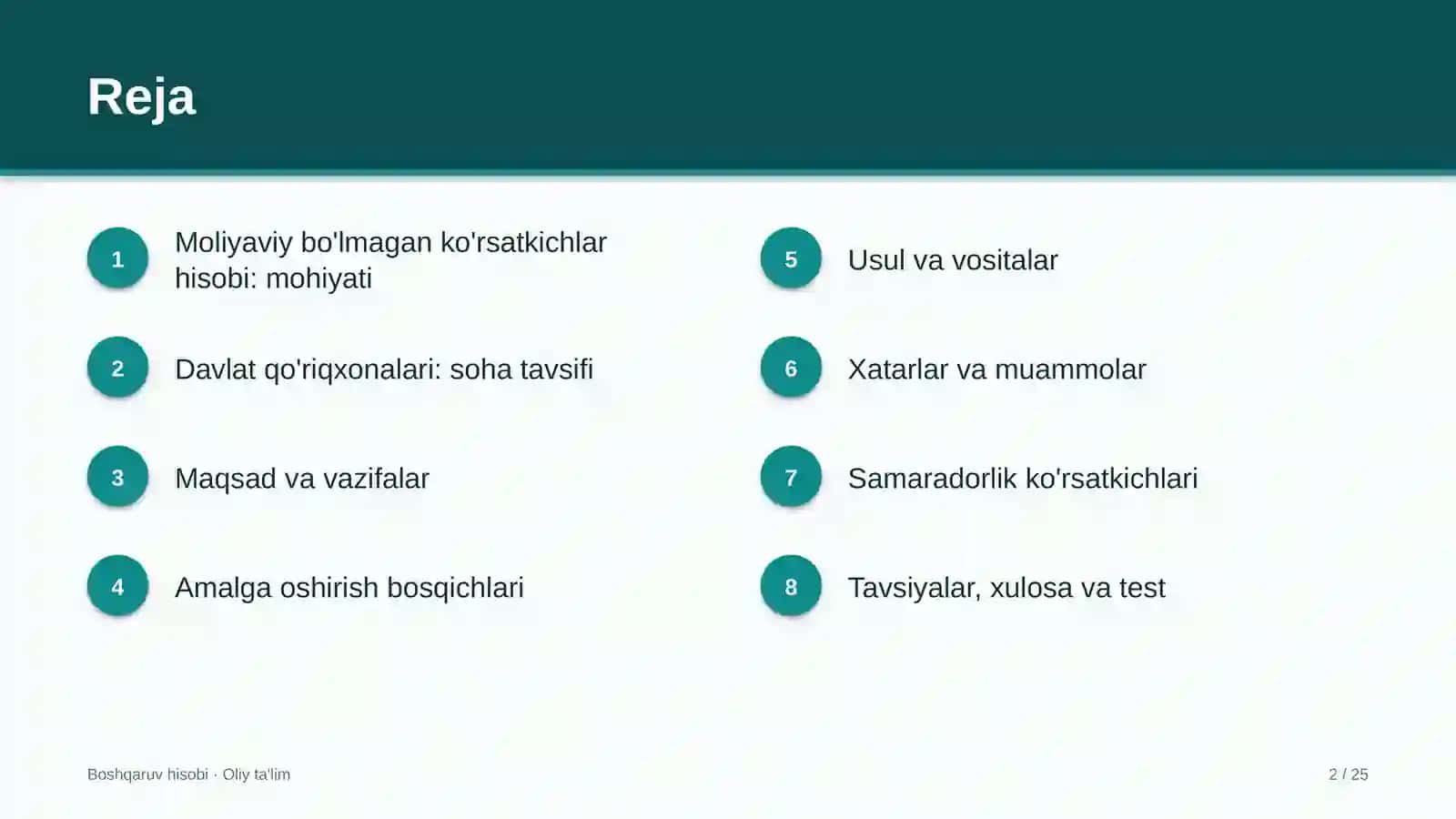 Moliyaviy bo'lmagan ko'rsatkichlar hisobi: mohiyati 2