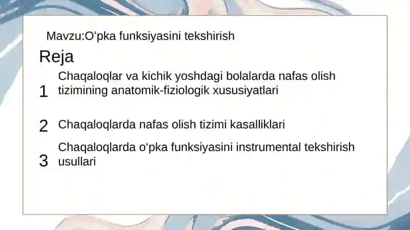 Oʻpka funksiyasini tekshirish 2