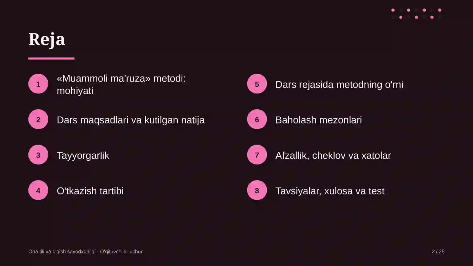 ona tili va o'qish savodxonligi darslarida muammoli ma'ruza metodidan foydalanish 3629 2
