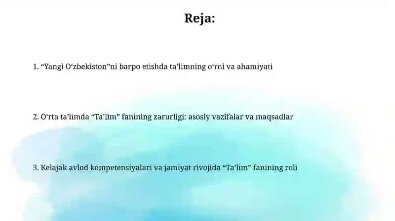 Ta'limning o'rni va ahamiyati 2