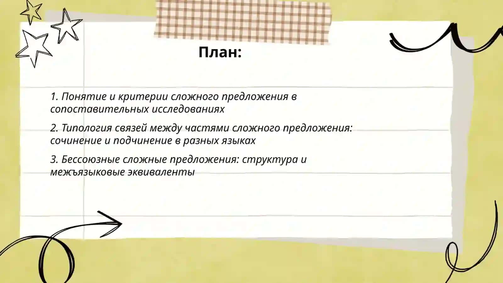 Сложное предложение.Общая характеристика сложного предложения сопоставляемых языках 2