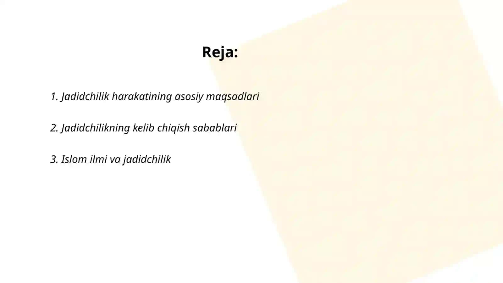Jadidchilik harakatining asosiy maqsadlari 2