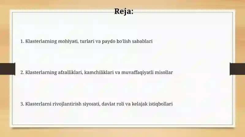 Sanoatda hududiy klasterlarning vujudga kelishi 2