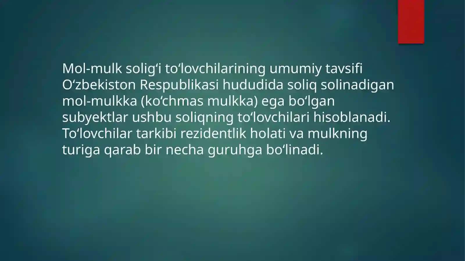 Mol-mulksoliq to‘lovchilari tarkibi va ularning majburiyatlari 2