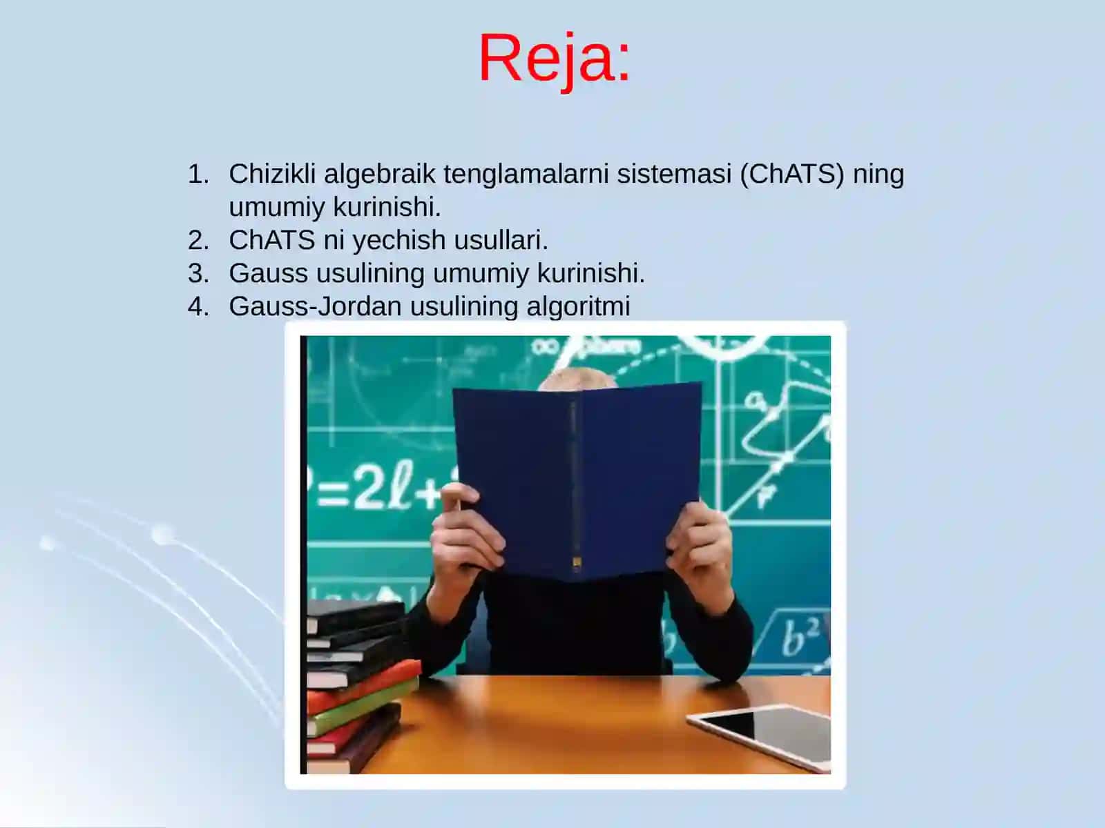 ChATSning Chizikli Algebraik Tenglama Sistemasi 2