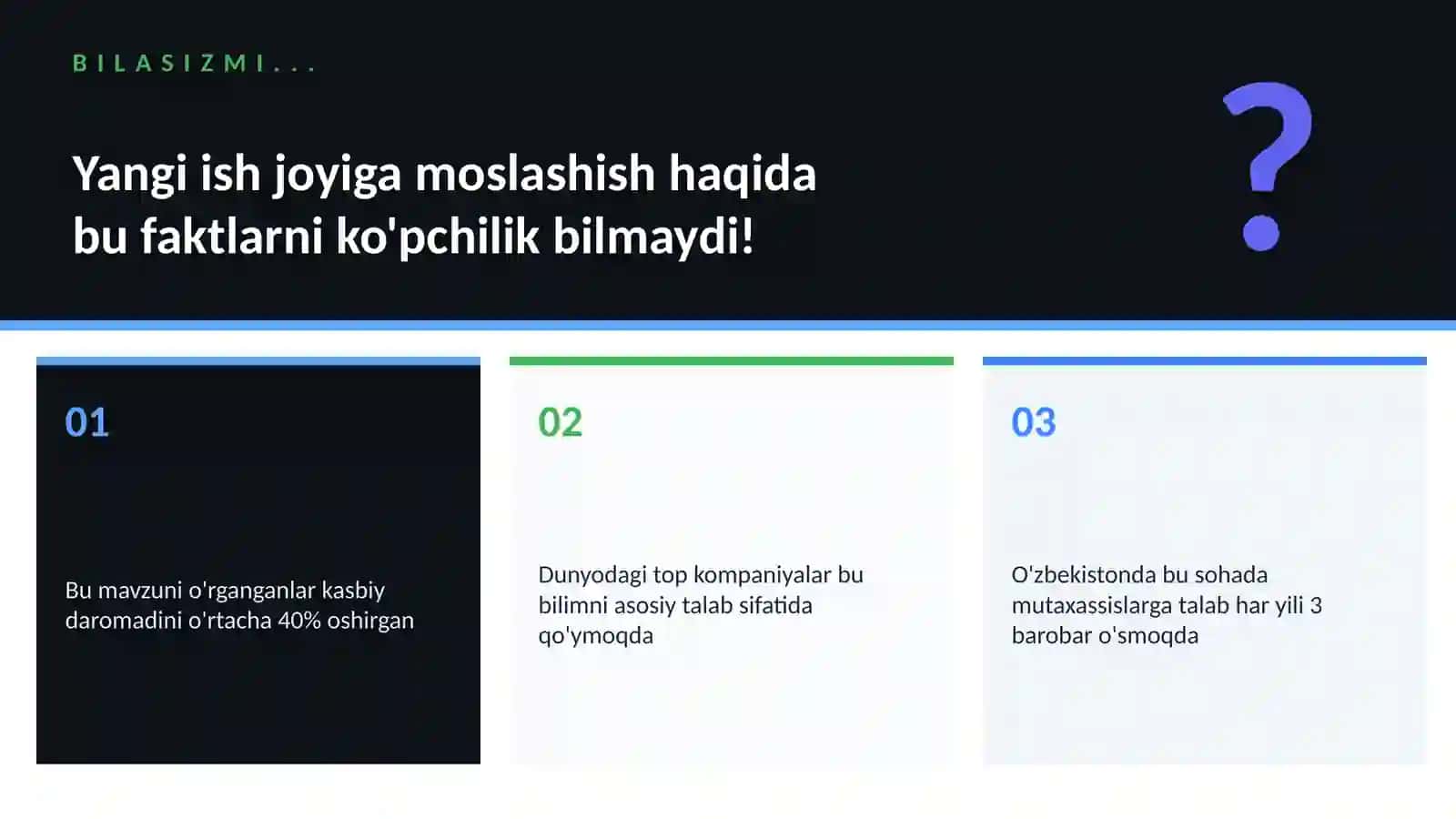 Yangi ish joyiga moslashish 2
