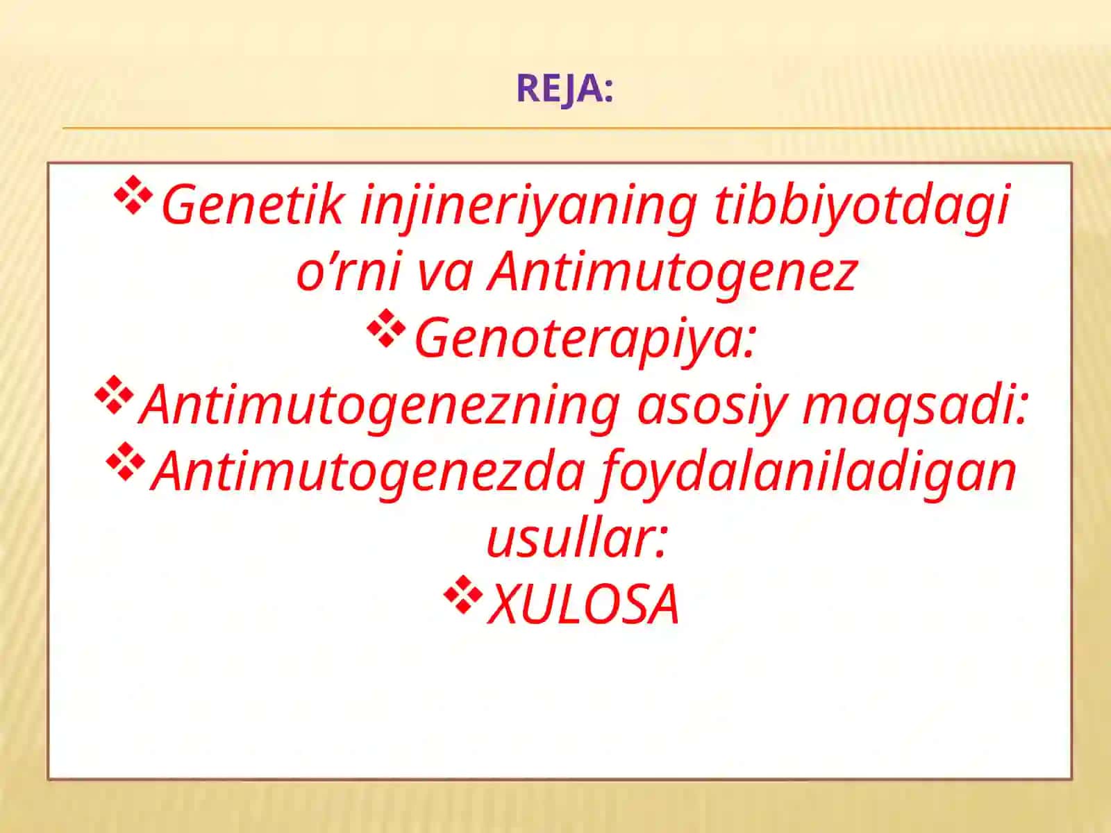 Genetik Injineriya va Antimutogenez 2