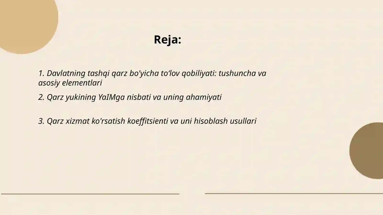 Davlatning tashqi qarz bo'yicha toʻlov qobiliyati 2