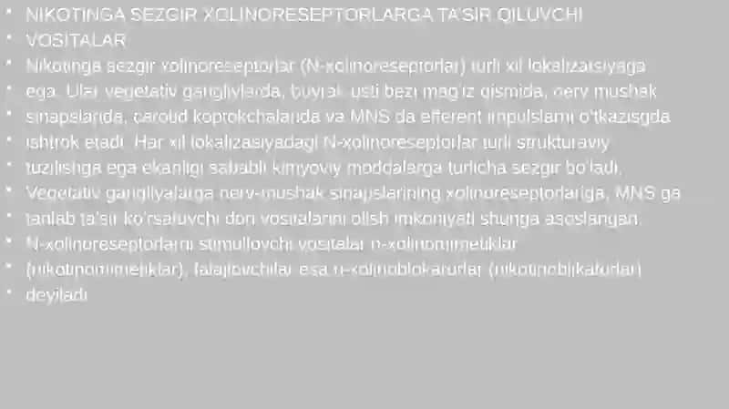 Giyohvandlik va uning asoratlari.Sedativ dori vositalar 2