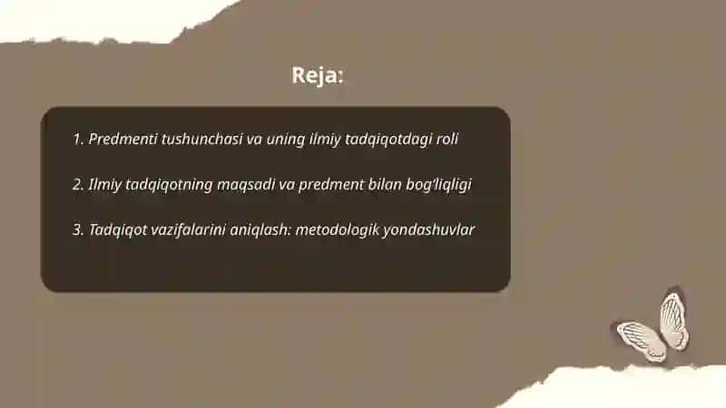 predmenti maqsadi vazifasi ilmiy tadqiqot metodlari 2