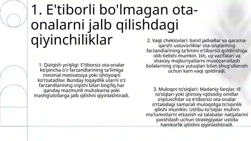 Farzandi Ta’Lim-Tarbiyasiga E’Tiborsiz Ota-Onalar Bilan Ishlash Samaradorligini Oshirish 2
