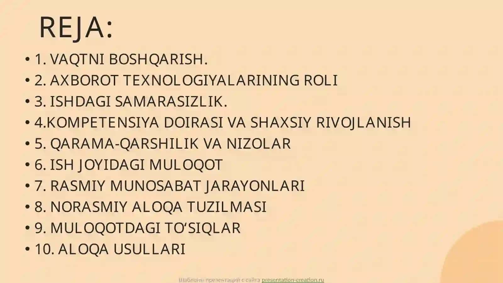 SHAXSIY SAMARADORLIK VA ALOQA TIZIMI 2