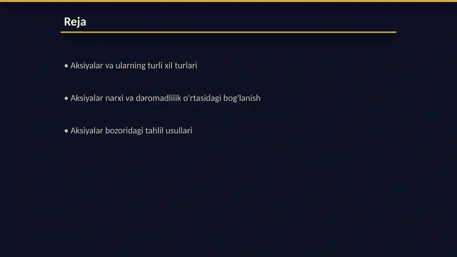 Aksiyalar va ularning daromadliligini tahlil qilish 2