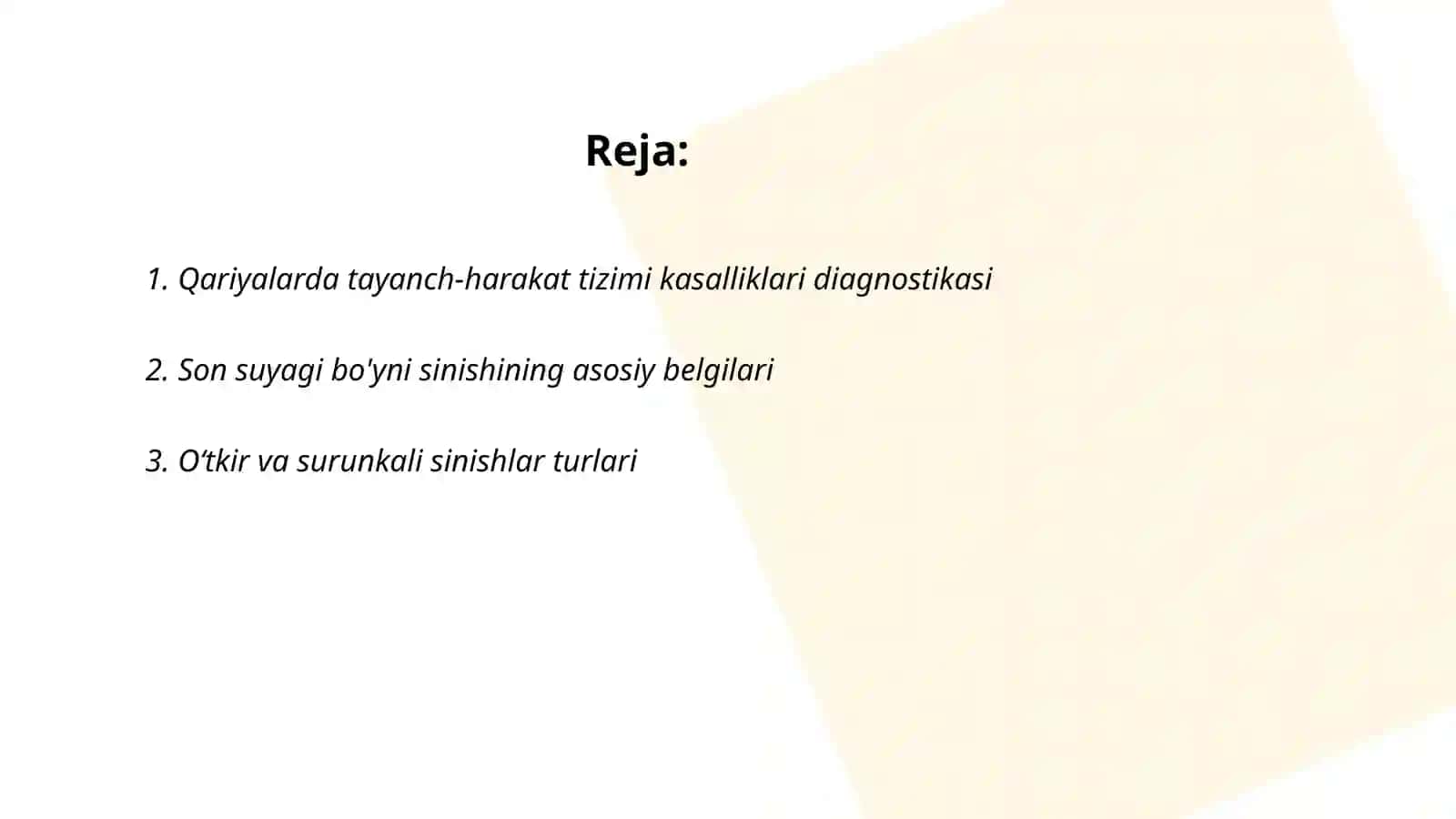 Qariyalarda tayanch-harakat tizimi kasalliklari 2