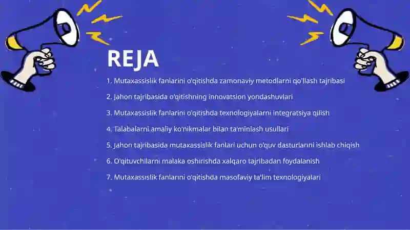 Mutaxasislik fanlarini o'qitishda jahon tajribasi 2