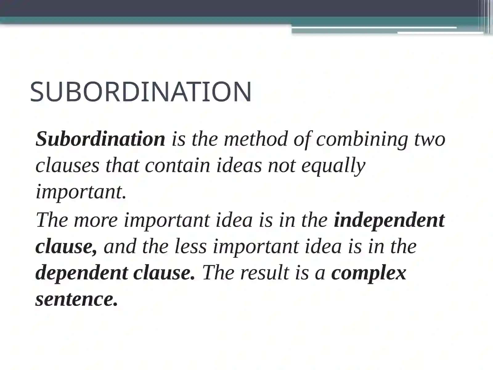 Subordination 2
