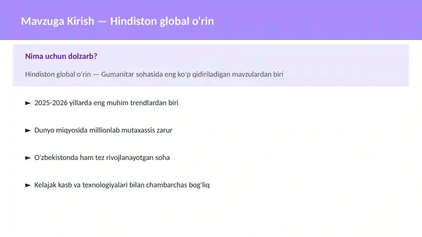 Hindiston global o'rin 2