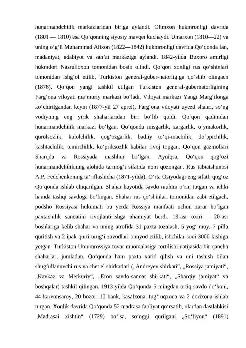 QOʻQON SHAXRI TARIXI 2