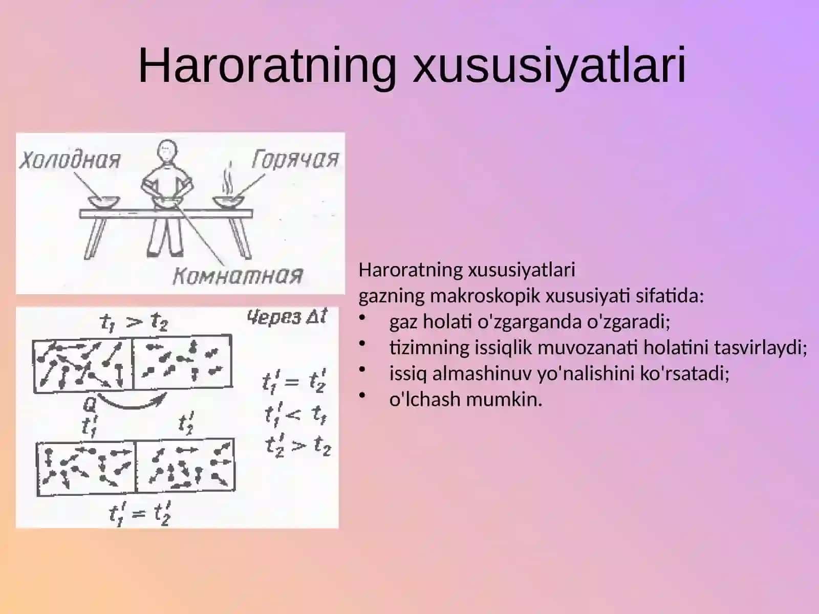 Fizika - Harorat va uning o'lchov birliklari 2