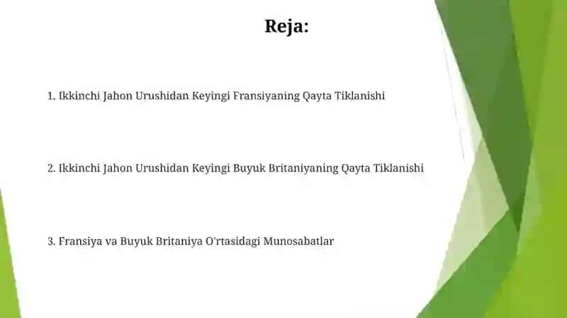 Fransiya va Angliya ikkinchi jahon urushidan keyingi yillarda 2