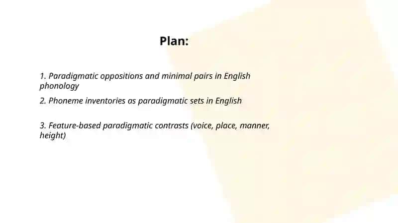 Paradigmatic and Syntagmatic Relations in English Phonology 2