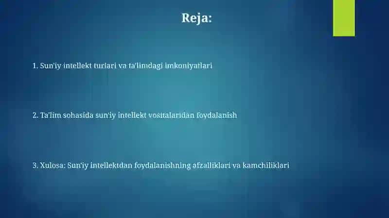 Sun'iy Intellekt va Ta'lim 2