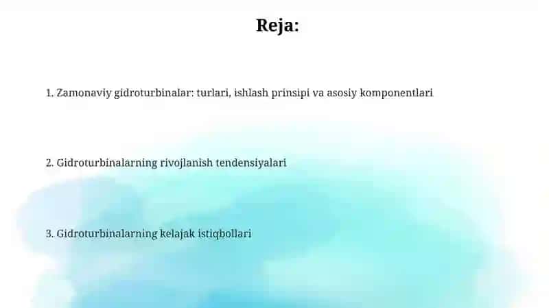 Zamonaviy gidroturbinalar va ularning rivojlanish tendensiyalari 2