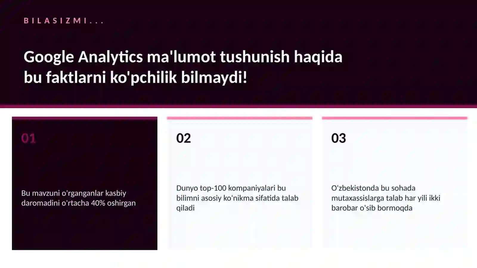 Google Analytics ma'lumot tushunish 2