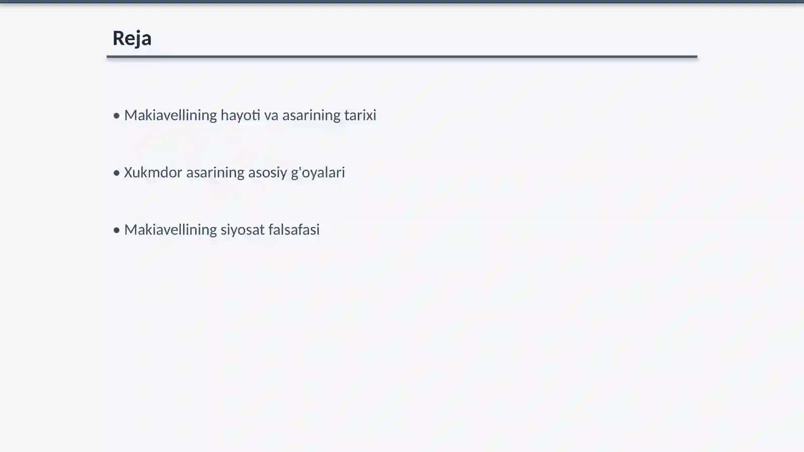 Makiavellining “Xukmdor” asari bo`yicha taqdimot tayyorlash 2