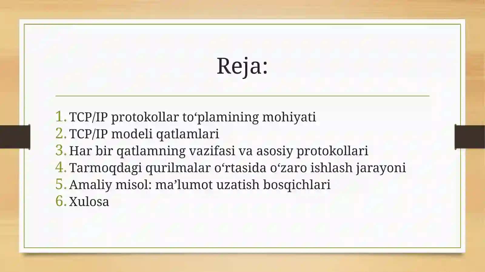 TCP/IP protokollari asosida tarmoqda o‘zaro ishlashni tashkil qilish 2