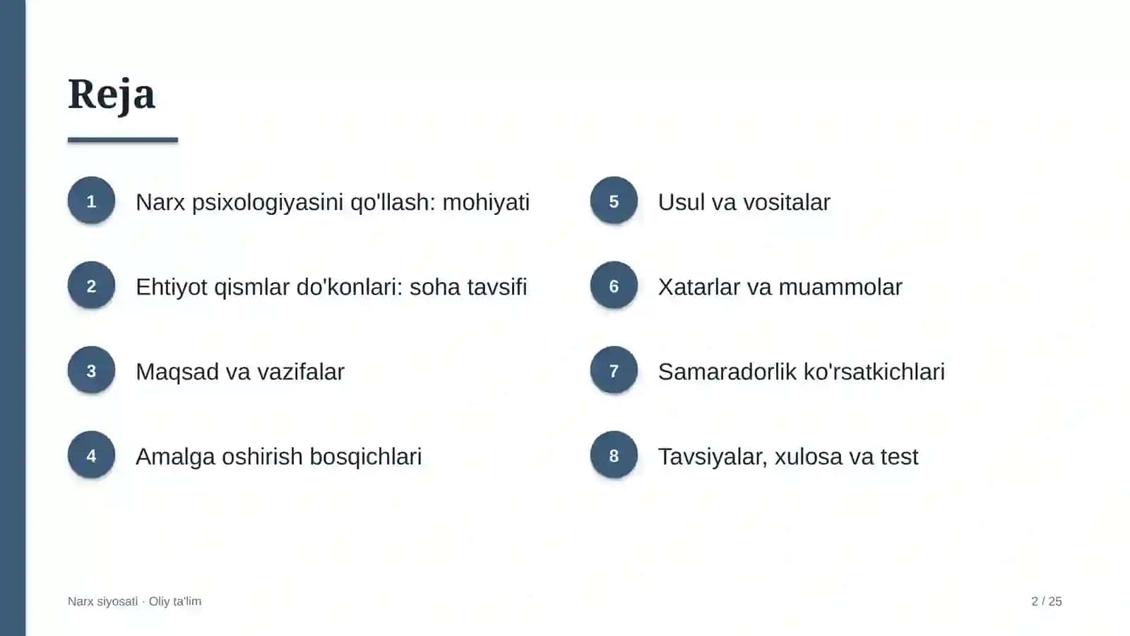 Ehtiyot qismlar do'konlarida narx psixologiyasini qo'llash 2