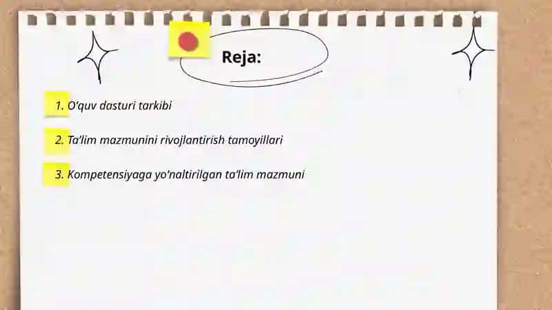 Oʻquv dasturi tarkibi 2
