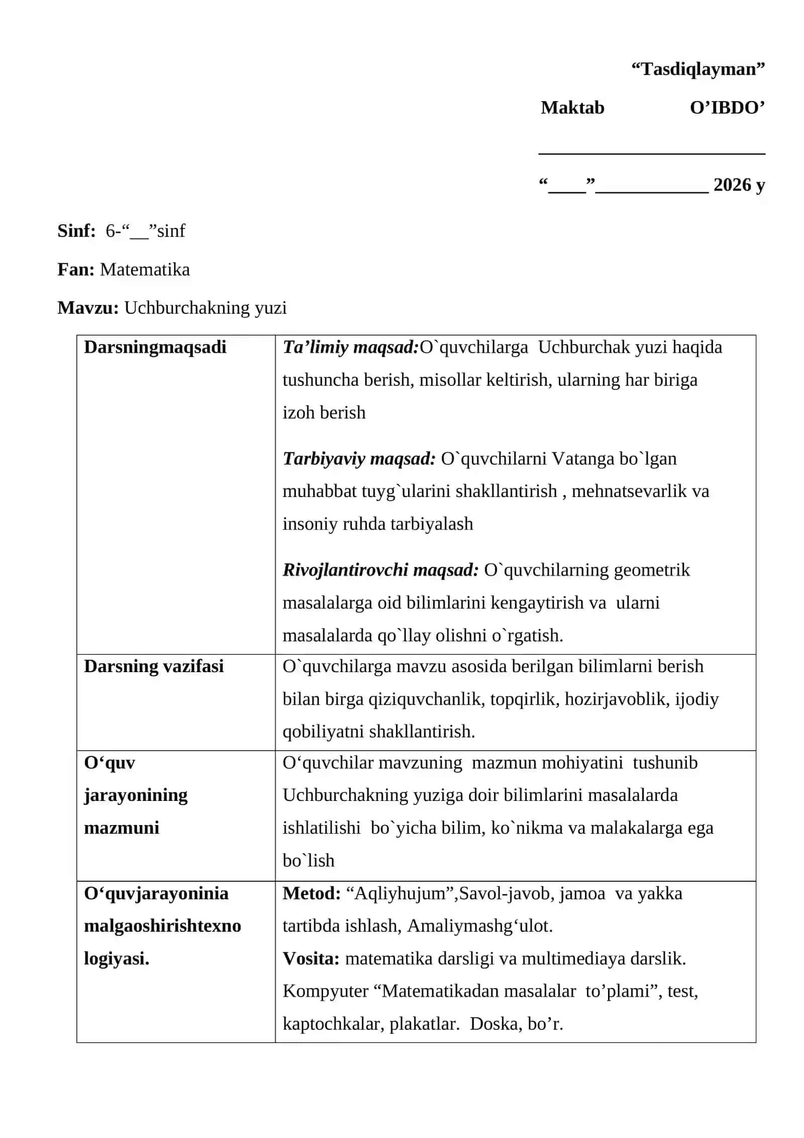 Uchburchakning yuzi 2