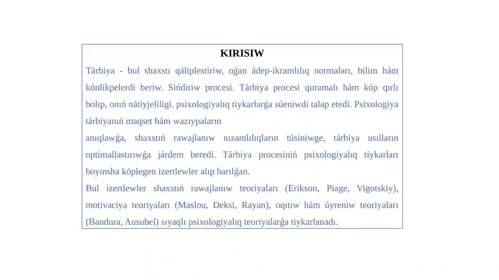 Psixologiyada ta`rbiya mexanizimleri 2