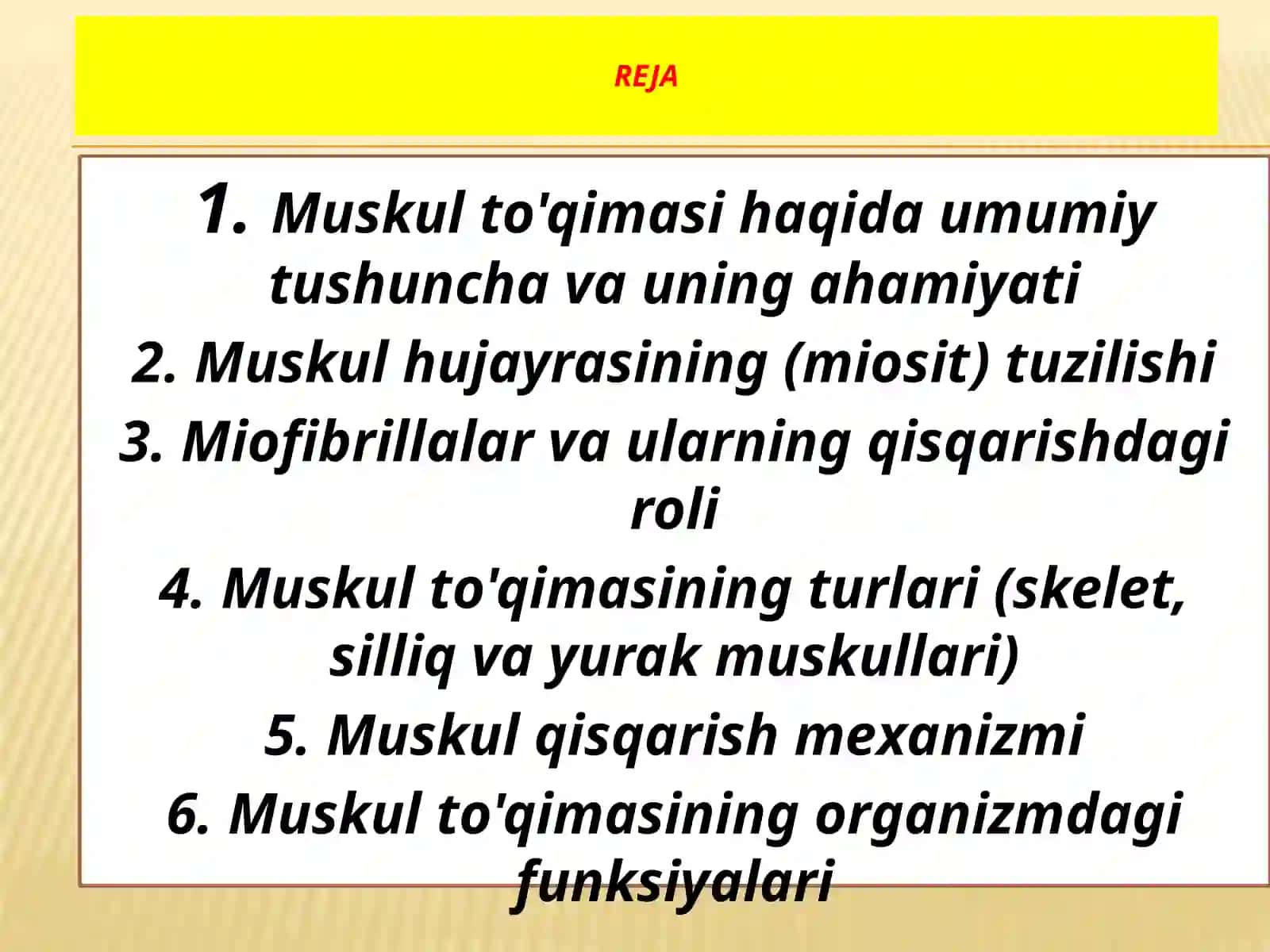 Muskulto'qimasi Tushunchalari 2