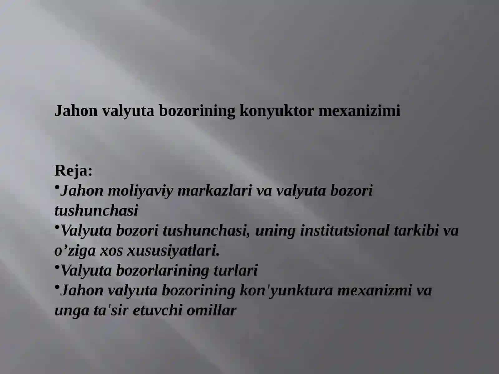 Bank va moliya bozorlari 2