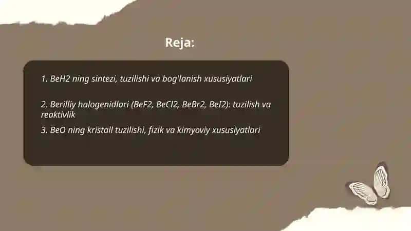 Berilliyning binar birikmalari 2