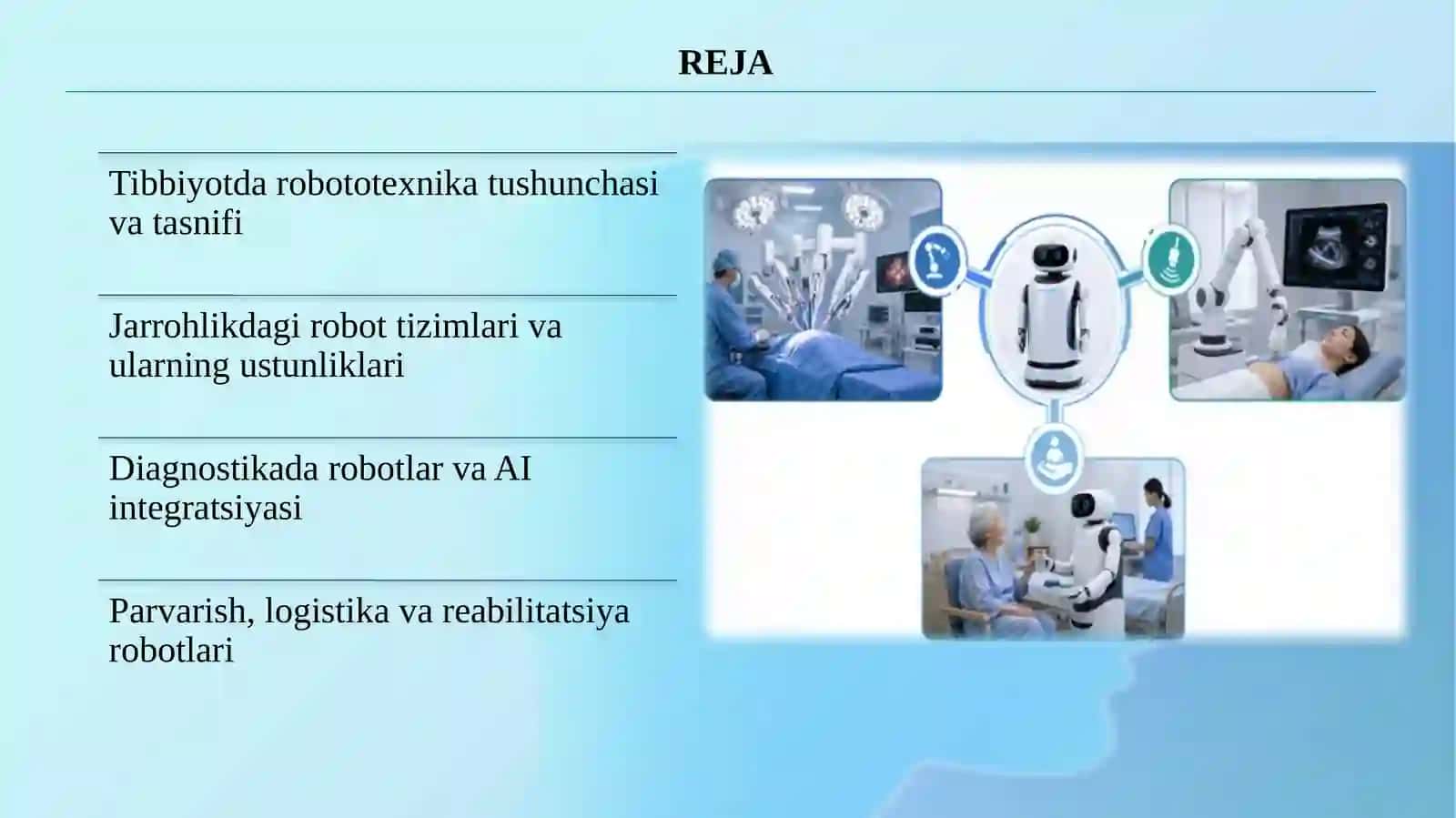 Tibbiyotda robototexnika: jarrohlik, diagnostika va parvarish sohalarida qo‘llanilishi 2