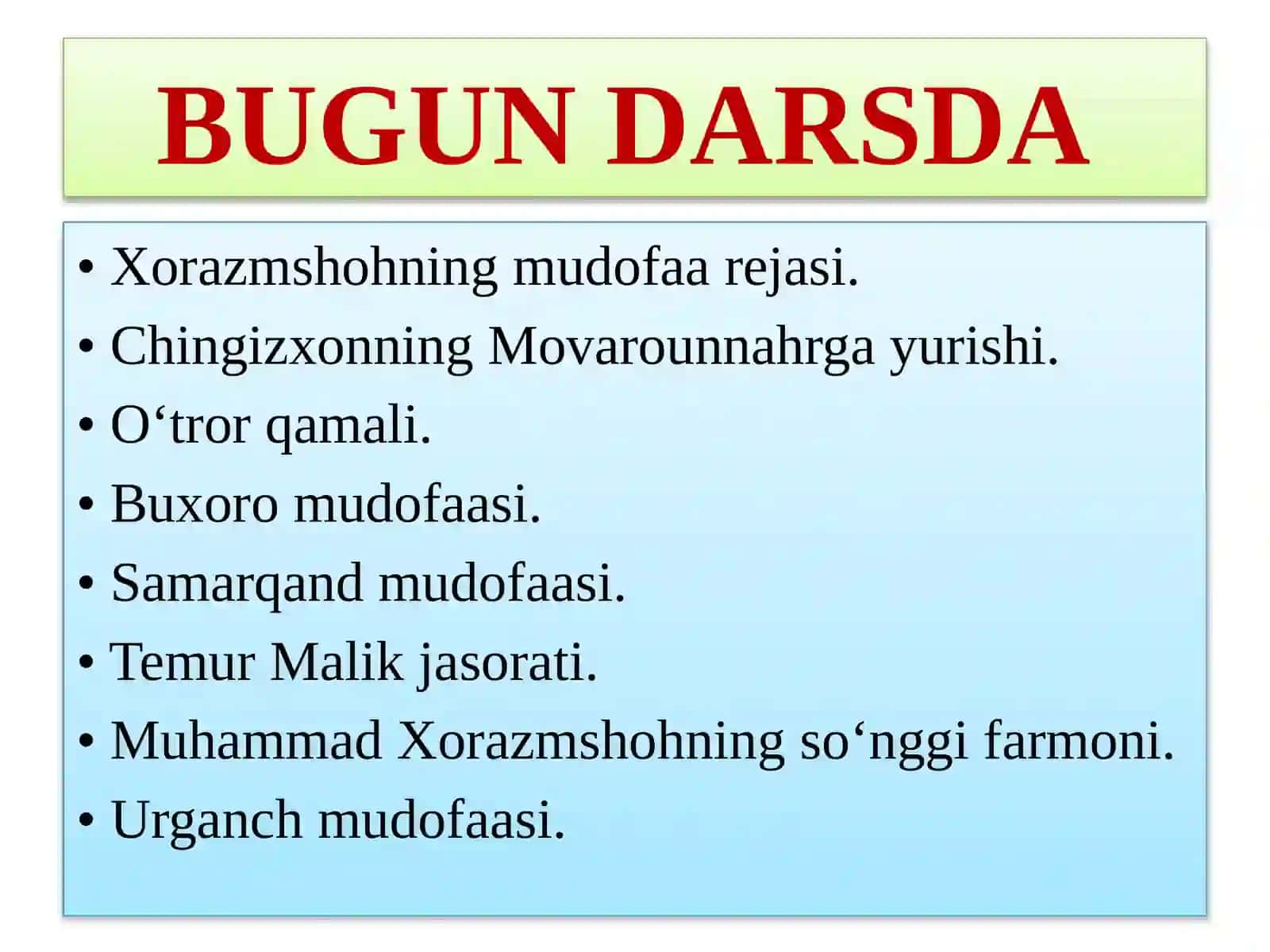 MUHAMMAD XORAZMSHOHNING MAMLAKAT MUDOFAASIGA OID TADBIRLARI VA BUNING OQIBATI 2